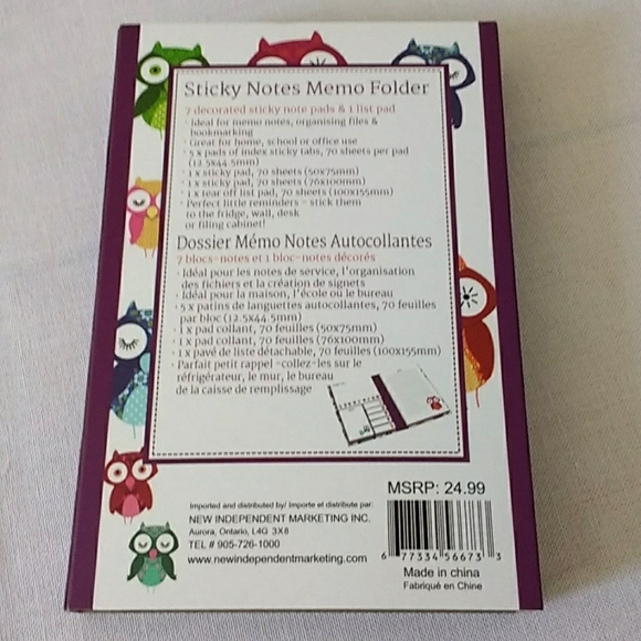 Whimsical Owl Sticky Notes Folder - Picture 5 of 5